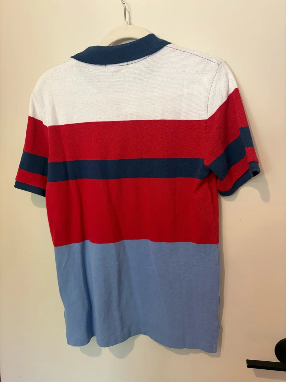 NWT Polo Ralph Lauren Red Navy Blue Striped Polo Cotton Golf Preppy 14-16 L